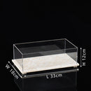 Acrylic Display Case on Travertine Base by DecorBites™ for Collectibles, Figurines, Desserts