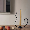 DecorBites™ Geometric Black Metal Candlestick Candelabrum - Handcrafted Home Decor & Wedding Centerpiece