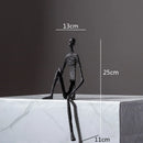 DecorBites™ Abstract Metal Human Sculpture Cast Iron Black Person Desktop Ornament