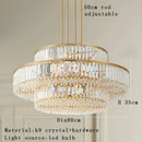 Luxury gold and amber crystal round pendant lights living room