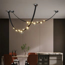 DecorBites™ Leather LED Pendant Lamp: Modern Lighting for Living Room, Hall, and Villa