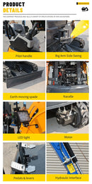 Mini Excavator Prices CE Euro Diesel Engine Bagger 1.8 ton 1.5 t 2 ton Multifunctional Mini Excavator