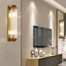DecorBites™ Crystal Wall Sconce: Modern Living Room Bedside Light Fixture Glass Gold Luminaire
