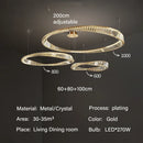 DecorBites™ Gold LED Crystal Pendant Chandelier for Luxury Living Dining Room LightingDécor