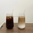 DecorBites™ Clear Glass Coffee Cups Set of 6 - Heat-Resistant Vertical Design for Various Drinks
