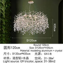 DecorBites™ Golden Crystal Tree Chandelier, Luxury Matte Aluminum Art Ceiling Light for Living Room
