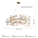 DecorBites™ Gold Branches Chandelier Porcelain Leaves Pendant Lights
