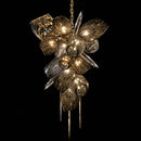 DecorBites™ Glass Shades LED Chandelier Stairs Art Metal Lighting Luxe Chain Hanging Lamp