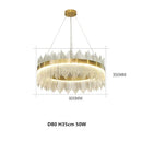DecorBites™ Gold Crystal Chandelier: Dimmable Luxury Pendant Lamp for Bedroom, Living Room & Hotel