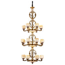 DecorBites™ Jade Zinc Alloy Chandelier for Living Room, Restaurant, Hall - Elegant Chinese Design
