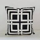 DecorBites™ Geometric Embroidery Cushion Cover 45x45cm Black Grey Soft Cozy for Home Decor