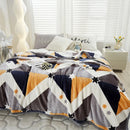 DecorBites™ Cozy Flannel Blanket for All Seasons: Double-Sided Velvet Bed Cover, Single Double