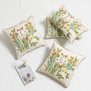 DecorBites™ Daisy Floral Embroidery Pillow Cover Yellow Blue 45x45cm/30x50cm