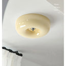 DecorBites™ Cream Bauhaus Style Ceiling Lamp for Bedroom with Medieval French Glass