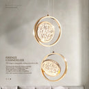 DecorBites™ Crystal Ring Pendant Light - Rotatable Luxury Chandelier for Bedroom Decor