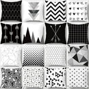DecorBites™ Heart Stripe Pillow Cases | Black & White Polyester Cushion Covers