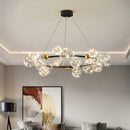 DecorBites™ Golden Ring Glass Ball Chandelier with Remote Control for Living Dining Room