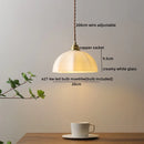 Cloud patterned brass ceramic led pendant light for dining room