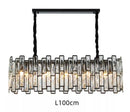DecorBites™ Black Crystal Chandelier: Elegant Round Hanging Lamp for Living Room, Dining Room & Restaurant