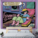 DecorBites™ Cute Girl Cartoon Tapestry Wall Hanging for Kawaii Aesthetics Room Decor