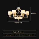 DecorBites™ Copper Jade Duplex Chandelier: Chinese Villa Hall Lighting for Hotel Lobby & Living Room