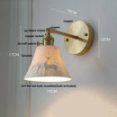 DecorBites™ Copper LED Sconce Wall Lamp Pull Chain Switch Nordic Modern Ceramic Mirror Light