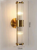 DecorBites™ Gold Crystal Glass Wall Sconce Light Fixture for Luxury Bedroom Decor
