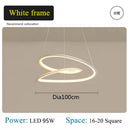 DecorBites™ Kepler Round LED Chandelier for Living Room Decor White Pendant Lamp