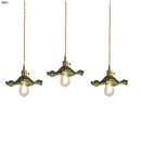 DecorBites™ Green Flower Glass Pendant Light for Kitchen Bar Restaurant, Modern Wire Adjustable Hanging Lamp