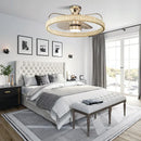DecorBites™ Crystal LED Fan Light: 50W Remote Reversible Blade, Quiet, Timed, Invisible Design