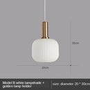 Modern nordic ribbed glass led pendant lights for dining room