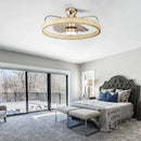 DecorBites™ Crystal LED Fan Light: 50W Remote Reversible Blade, Quiet, Timed, Invisible Design