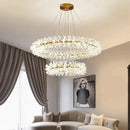 DecorBites™ Crystal Flower Chandelier: Modern Nordic Luxury LED Ceiling Lamp for Living Room
