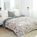 DecorBites™ 100% Cotton Gauze Summer Blanket - Soft Floral Throws for Sofa and Bed