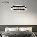 DecorBites™ Crystal Rings LED Chandelier Black&White Frame