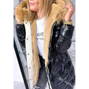 womens puffer jacket faux fur collar,  Puffer Jacket Women