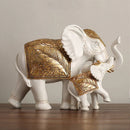 DecorBites™ Elephant Sculpture Figurine for Shelf, Desk, Home Decor - Resin Statue Housewarming Gift
