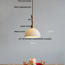 DecorBites™ LED Pendant Light Ash Wood White Ceramic Japanese Style Hanging Lamp