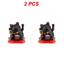 2~20PCS Wealth Waving Cat Chinese Lucky Cat Beckoning Solar Powered Small Size Crafts Home Desktop Ornaments Car Decoration