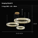 DecorBites™ Gold Crystal Chandelier: Modern Luxury Round Square Pendant Light for Living Room