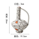 DecorBites™ Geometric Line Ceramic Vase with Fringe Decoration