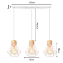 DecorBites™ Industrial Wood Pendant Chandelier for Dinning Living Room Kitchen LED Fixture