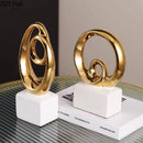 DecorBites™ Gold Chain Abstract Ceramic Statue Desk Decoration Ornaments Sculpture Aesthetics