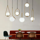 DecorBites™ Gold Ring Glass Ball Pendant Light Fixture for Bedroom Living Room.