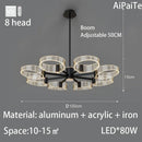 DecorBites™ Acrylic Lustre Chandelier for Living Room, Bedroom, Kitchen - Hanging Ceiling Lamps