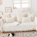 DecorBites™ Cotton Tassels White Cushion Covers 45x45/30x50cm - Square Geometry Pillowcase