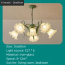 DecorBites™ Green Flower Ceiling Chandelier: Elegant Iron Art Pendant Lamp for Living Room, Bedroom, Villa
