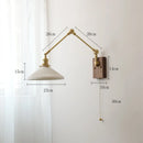 DecorBites™ Copper Wall Lamp with Pull Chain Switch, Nordic Design, LED Bulb, Ceramic Lampshade
