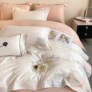 DecorBites™ Cotton King Size Embroidery Bedding Set: Soft Comforter Set with Double Duvet Cover & Sheet