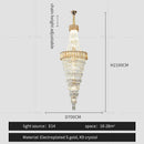 Modern gold spiral crystal chandelier living room cascading light